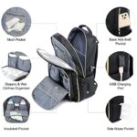 LOVEVOOK Diaper Bag Backpack, Quilted Baby Bag with Changing Pad & Pacifier Holder, Waterproof Travel Diaper Bags with USB Charging Port, Stylish and Large Capacity, Black