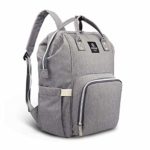 Pipi bear Diaper Bag Backpack Travel Large Spacious Tote Shoulder Bag Organizer (Linen Gray)