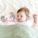 Pro Goleem Elephant Security Blanket Twin Baby Gifts Baby Snuggle Toy Lovey for Infant Girls Soft Lovie Pink, 2 Pack