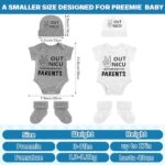 Silicherry 2 Set NICU Baby Preemie Outfits Baby Clothes Preemie Hat Preemie Socks Preemie Bodysuit out NICU Baby Body Suit for Newborn Preemie Boys Girls