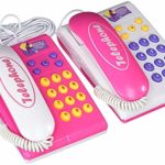 Fashionable Twin Telephones Wired Intercom Children’s Kid’s Toy Telephone Set W/ 2 Telephones, Ringing Sound, Talk to Each Other, Electronic Toys,Toy Electronics for Children