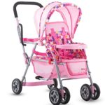 Joovy Toy Doll Caboose Tandem Stroller – Pink Dot