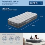 SLEEPLUX Durable Inflatable Air Mattress with Built-in Pump, Pillow and USB Charger, 15″ Tall Twin