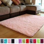 PAGISOFE Soft Girls Room Rug Baby Nursery Decor Kids Room Carpet 4′ x 5.3′,Pink