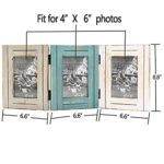 RiteSune Rustic 3 Picture Fram 4X6 Triple Hinged Distressed Photo Frame for Tabletop Display, Gift for Christmas, New Year