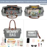 DOFASAYI Mommy Bag for Hospital, Diaper Bag Tote with Changing Pad,Hospital Bags for Labor and Delivery, Large Travel Tote Bag for Boys, Girls, Gray Green