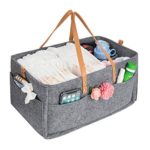 Baby Diaper Caddy,HBlife Nursery Storage Bin Portable Diaper Storage Caddy with Changeable Compartments (Dark Grey)