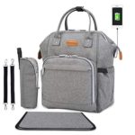 Diaper Bag – Baby Backpack Diaper Bag with Changing Pad and Cooler Pocket – by Pantheon – Baby Diaper Bag for Mom and Dad (Gray)