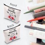 MNIGIU Twin Mom Gift Expecting Mom Makeup Cosmetic Bag Sometimes Miracles Come in Pairs Mommy To Be Gift Travel Zipper Pouch (miracles pairs bag)