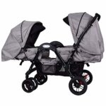Costzon Double Stroller, Stroller with Sleep, Sit, Recline Seat, 5-Point Safety System and Food Tray