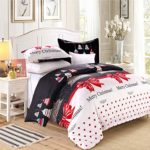 LAMEJOR Duvet Cover Sets Twin Size Christmas Series Christmas Tree and Bells Pattern Bedding Set Comforter Cover(1 Duvet Cover+2 Pillowcases)