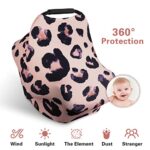 Metplus Car Seat Covers for Babies, Multi Use Infant Carseat Canopy, Stretchy Baby Carrier Cover, Soft Breathable Nursing Cover for Breastfeeding, Newborn Boy Girl Shower Gifts, Leopard