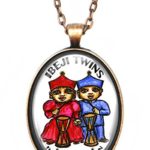 Ibeji Twins Orishas of Blessings for Interconnection Huge Pendant