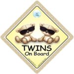 BABY iwantthatsign.com Twins On Board, Twins On Board Car Sign, Brown Shades, Baby On Board Car Signs, Twins Car Sign, Twins On Board Car Signs