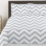 Gray and White Chevron 4 Piece Childrens and Kids Zig Zag Girl or Boy Twin Bedding Set Collection