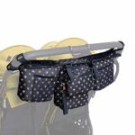 Double Stroller Organizer – Stroller Caddy for Double and Twin Strollers – Parent Console with Zipp-Off Pouch – Multisectioned Compartments for Baby Accessories + 6 Straps for Extra Support