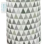 LANGYASHAN Storage Bin?Canvas Fabric Collapsible Organizer Basket for Laundry Hamper,Toy Bins,Gift Baskets, Bedroom, Clothes,Baby Nursery (Grey Triangle)