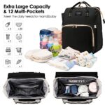 Veraste Diaper Bag Backpack, Baby Bags for Baby Boys, 2 in 1 Diaper Bag with Changing Station, Large Capacity Waterproof Travel Diaper Bag, Baby Bag for Mom, Black