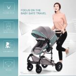 CoolShare Baby Stroller for Toddler, Foldable Aluminum Alloy Pushchair with Adjustable Backrest, 2 in 1 High Landscape Convertible Reversible Bassinet Pram for Infant & Toddler,3D Suspension