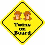 StickerTalk 4.5in x 4.5in Boy Twins On Board Magnet