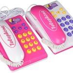 Fashion Angel Twin Telephones Wired Intercom Children’s Kid’s Toy Telephone Set w/ 2 Telephones, Ringing Sound, Talk to Each Other