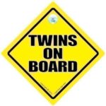 MARK&EVA Twins On Board Car Sign, Baby Car Sign, Bumper Sticker, Decal, Unisex Maternity, Pregnacy