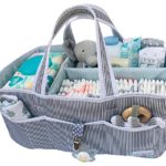 Lily Miles Baby Diaper Caddy – Large Organizer Tote Bag for Infant Boy or Girl – Baby Shower Gift – Nursery Must Haves – Registry Favorites – Collapsible Newborn Caddie Car Travel