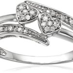 Diamond Friendship Twin Heart Promise Ring, Size 7