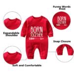 YSCULBUTOL Baby twins bodysuit with hat Born together friend forever baby boy clothes Toddler girl clothes Baby shower (Red BBfbodysuit, 4-6 Months)