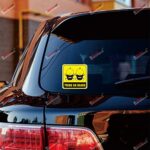Twins on Board in Car Yellow Cute Babies Car Decal Vinyl Sticker – 2 Pack Reflective, 5 Inches, 6 Inches