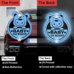 Leniutor Cute Koala Baby On Board Sticker for Cars, Highly Reflective Double-Sided Kids On Board Suction Cup Warning Caution Sign Decals for Car Window (Reflective Suction Cup, Blue)