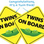Stickios Twins on Board Sticker for Cars – Sticks Anywhere Including Windows – Cute Removable Babies in Car Sign – No Magnets, Suction Cups or Paint Damage – Two Little Peas (2-Pack)
