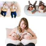Twin Z The Pillow – 6 uses in 1 Twin Pillow ! Breastfeeding, Bottlefeeding, Tummy Time, Reflux, Support and Pregnancy Pillow! Cuddle dots Green