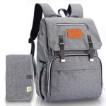 Diaper Bag Backpack for Mom and Dad – Large Travel Baby Bags – Multi-Functional Maternity Nappy Bag – Waterproof Durable Premium Oxford Fabric – Diaper Changing Mat Included (Classic Gray)