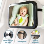 Enovoe Mirror for Baby Car Seat Rear Facing – 2 Pack – Wide Convex Back Seat Mirror is Shatterproof and Adjustable – 360 Swivel Backseat Carseat Mirror Helps Keep an Eye on Your Infant