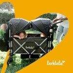 Larktale Caravan with Canopies – Double Seater Collapsible Wagon, All-Terrain Stroller Wagon for Kids, Baby, Toddler – Caravan/Canopies Bundle
