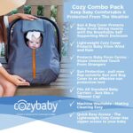 CozyBaby Combo Pack with Mesh Sun and Bug Cover and Lightweight Spring or Summer Cozy Cover with Elasticized Edge, Pink Grapefruit