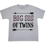 inktastic – Big Sis of Twins Sister Announcement Youth T-Shirt 2ebf9