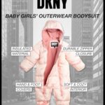 DKNY Baby Girls Snowsuit Hooded Fleece Lined Warm Winter Coat Double Zip Snow Pram for Newborns and Infants (0-24M), Size 18 Months, Mauve
