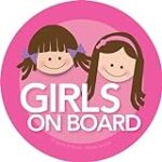 Girls on Board Car Sticker – Brunette Girls on Board – Modern and Unique – Bright Colors