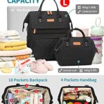 Baby Diaper Bag Backpack Set – Large Diaper Bag For 2 Kids Twins, 5-in-1 Multifunctional Laptop Backpack Diaper Bags for Mom Dad, Waterproof, Durable, Unisex, Design For Traveling, (L, Black)