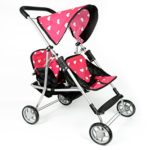 My First Doll Twin Stroller – Cutest Heart Design Doll Twins Stroller – Great Toy Gift for Girls