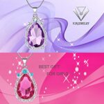 2 Pcs Sofia the First Amulet and Elena Princess Necklace Twin Sister Teardrop Necklace Magic Jewelry Gift for Girls