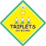 Triplets On Board Car Sign, Triplets On Board Sign, Triplets On Board Car Sign, Baby On Board, Decal, Triplets, Twins, Triplet Sign