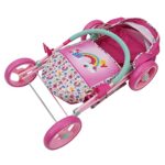 Baby Alive: Deluxe Classic Doll Pram – Pink & Rainbow – Includes Matching Handbag/Diaper Bag, Fits Dolls up to 18″, Large Canopy, Storage Basket & Bassinet, Pretend Play for Kids Ages 3+
