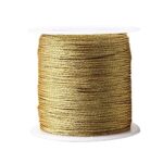 Pengxiaomei 218 Yards/656 Feet Metallic Cord Gold Twine, 2 Spool Gold Thread String for Bracelet Making Jewelry Making Thread Gold Craft String Tinsel String Craft Making Cord(0.5mm)
