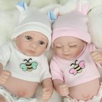 Kaydora 10 Inch Reborn Baby Doll Full Body Vinyl Boy and Girl Twins Washable Bathe Partner Handmade Lifelike Doll Toys
