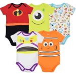 Disney Pixar Baby Boy Girl 5 Pack Bodysuits Nemo Buzz Incredibles Monsters Inc. 24 Months