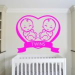 Wall Vinyl Sticker Decals Mural Room Design Pattern Newborn Baby Twins Nursery Kids Heart mi458