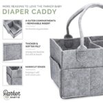 Parker Baby Diaper Caddy – Nursery Storage Bin and Car Organizer for Diapers and Baby Wipes – Grey